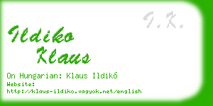 ildiko klaus business card